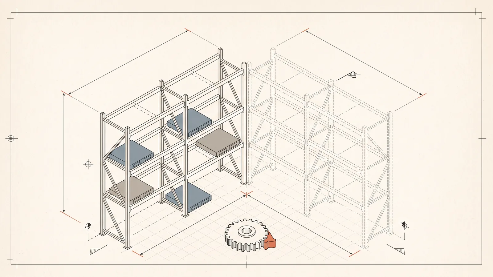 A warehouse system built for the second warehouse on the first day